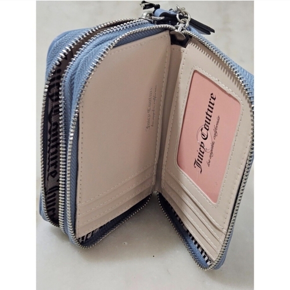 💙🔹️Juicy Couture🔹️ Royal Couture Med Double Zipper Around Slate Blue Wallet - Picture 7 of 7